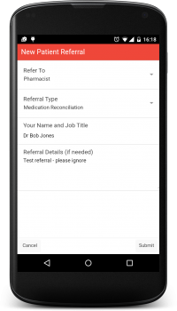 Hospital Link: SWHP: New Patient Referrals screenshot (Android)