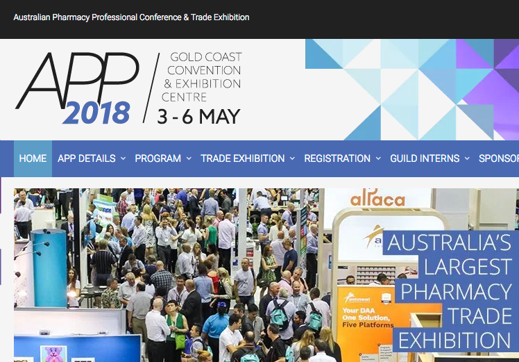 APP2018 webpage screenshot